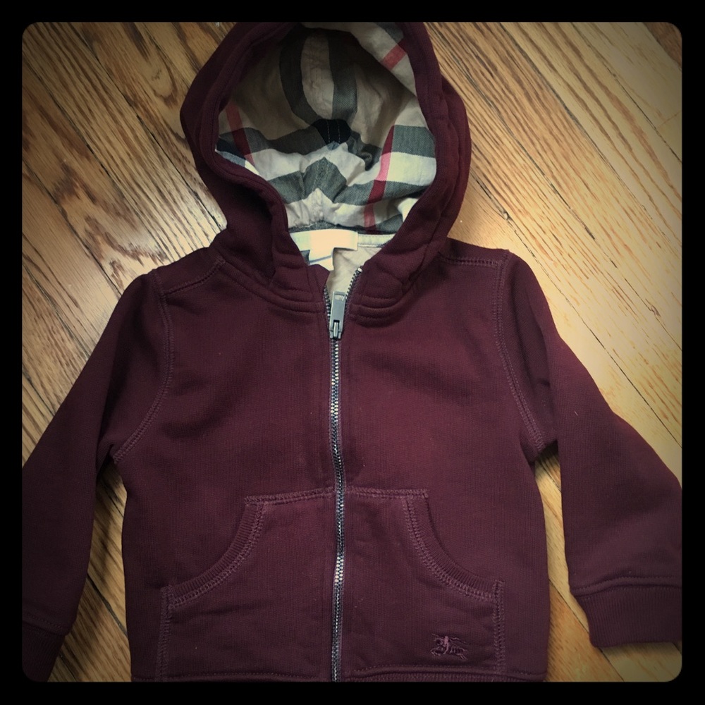 Burberry baby Pearce Hoodie burgundy size 12m
